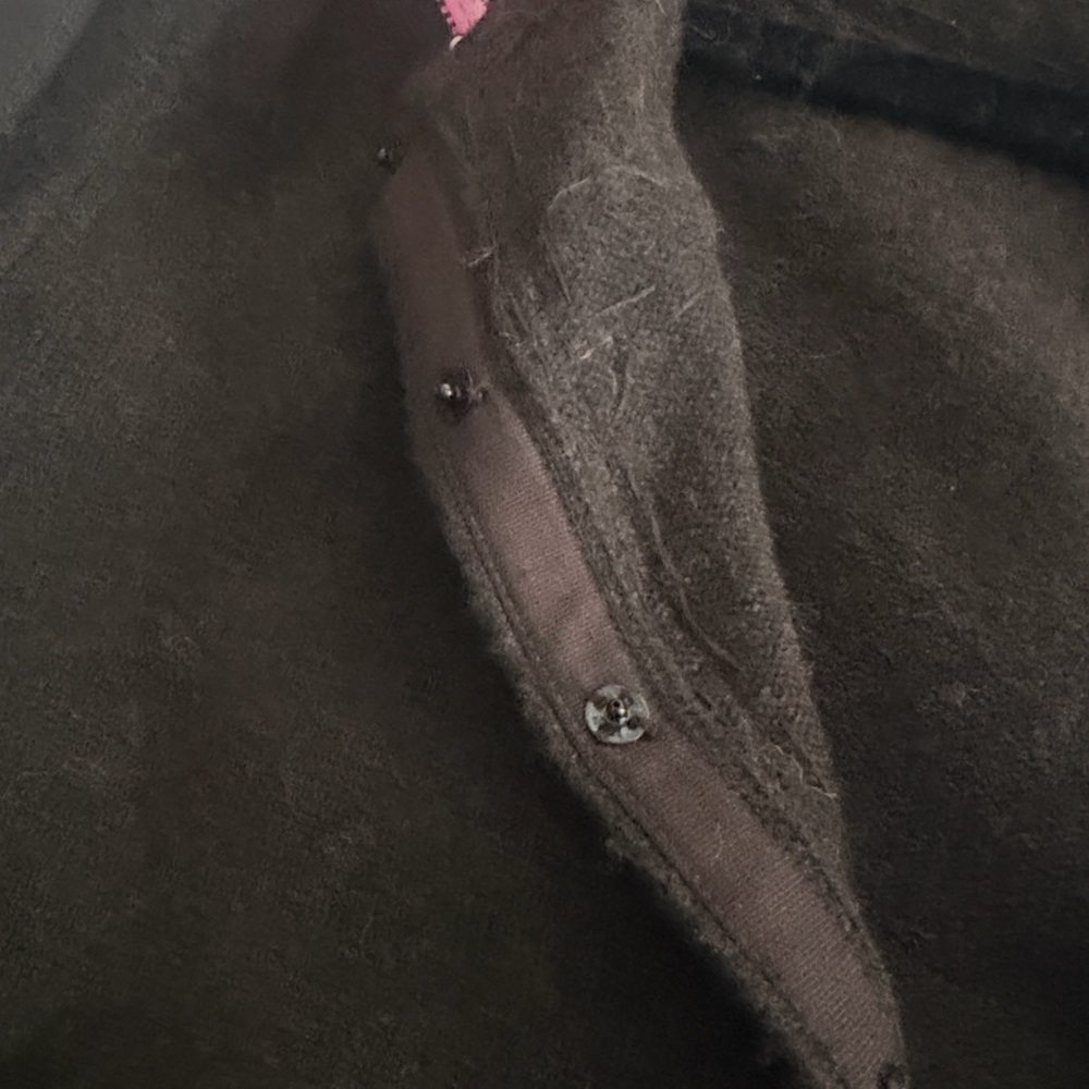 Vintage Lambswool Sweater Cardigan |Brown Pink Floral Cottagecore Soft Grunge XL - Picture 8 of 13